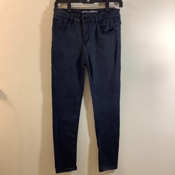 Dolce & Gabbana Vintage High Rise Basic Black Jeans Stretch - Picture 1 of 8